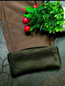 Brown Woolen Trouser In Girlish Look