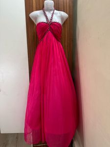 Stunning Pink Halter Neck Dress