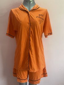 Orange "Good Morning" Pajama Set