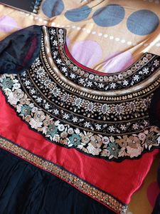 Black Netted Anarkali