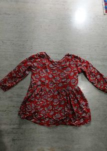 Red Floral Kurta