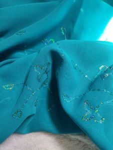 Elegant Teal Saree with Sequins