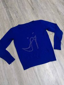 Blue Shoe Print Sweater