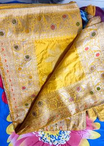 Heavy Mustard Saree 🦋