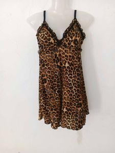 Leopard Print Babydoll Chemise