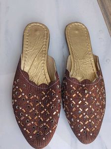 Embellished Brown Mules