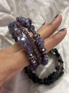 Combo Set of 2 Beaded Bracelets with necklace