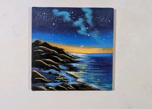 Mini Handmade Night Sky Acrylic Painting