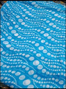 Blue Saree with White Polka Dots