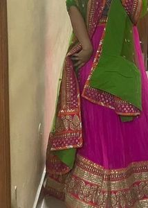 Meena Bazaar, Free Size, Semi Stiched Lehenga Chol