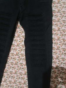 Black High-Waisted Ripped Jeans