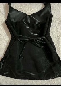 wet effect Black Halter Neck Top