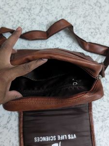 Stylish Brown Faux Leather Crossbody Bag