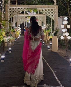 Sparkly White &amp; Pink Lehenga Choli