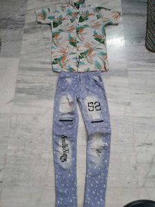 Stylish Men's Shirt and Jeans Set
