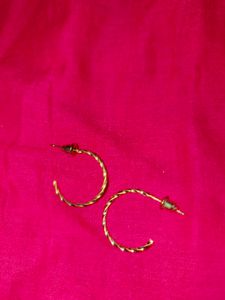 Gold Twisted Hoop Earrings