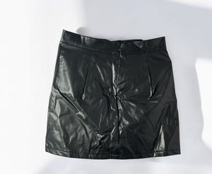 New Black Faux Leather Mini Skirt Size S