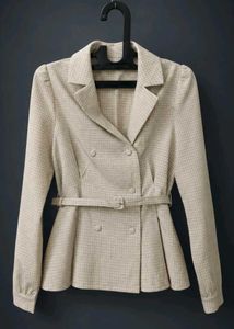 Chic Double-Breasted Blazer with Belt