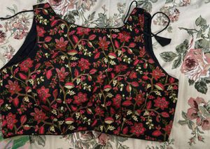 Embroidered Black Blouse