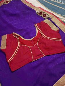 Purple Embroidered Saree