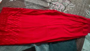 Red chikankari plazo