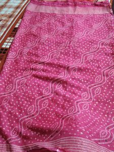 Vibrant Pink Bandhani Saree