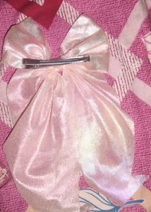 Sparkling Pink Bow Hair Clip