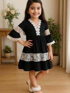 Cute Black & Lace Girls Dress (for 6-7 Year Old)
