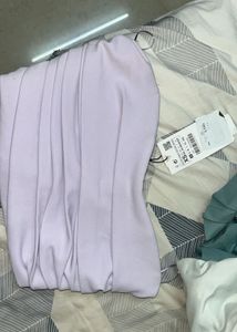 Zara Chic Lavender Ruched Top