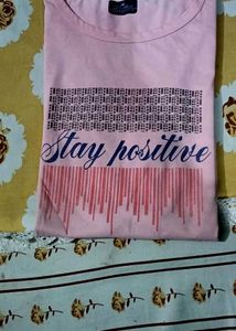 Stay Positive Pink Graphic T-Shirt