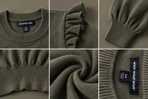 OLIVE  RUFFLE SHOULDER SWEATER