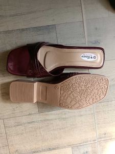 Maroon Patent Block Heels