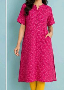 Vibrant Pink Printed Kurti