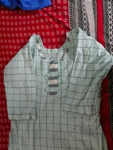 cyan kurta for daily college styling