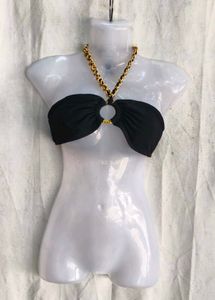 12410. Chic Bikini Top with Gold Chain