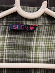 Green Plaid Button-Up Shirt size M/L