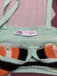 Crochet Striped Crop Top