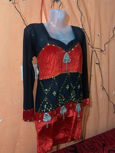 Stylish Red &amp; Black Kurta