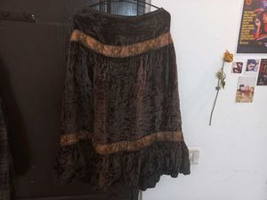 Vintage velvet Skirt with Ruffle