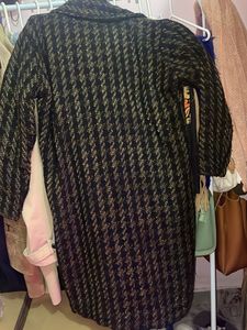 Vintage Patterned Button-Down Coat