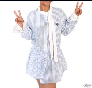 Striped Button-Up Shirt Dress