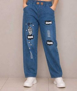 Funky  Print Wide Leg Jeans