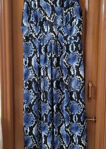 “Stylish Snake Print Party Dress”