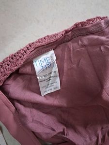 XL Pink Embroidered Crochet Bikini Top