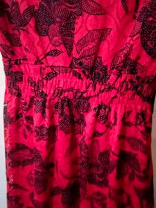 Red Floral Lace Dress