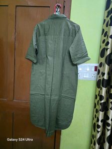 Olive Green Button-Up Shirt