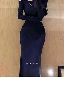 Navy Blue Cold Shoulder Maxi Dress