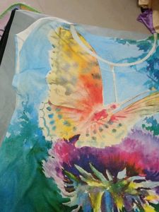 Vibrant Butterfly &amp; Flower Print T-Shirt