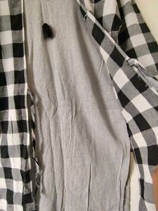 Black &amp; White Checkered Kurti