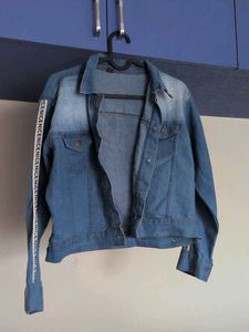 Stylish Denim Jacket with Text Detail